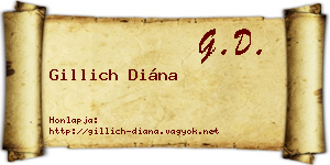 Gillich Diána névjegykártya